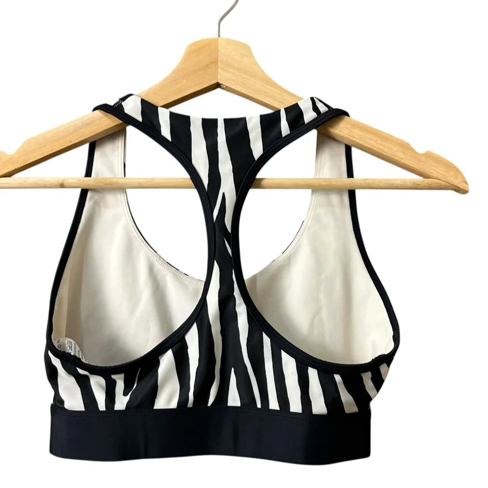 P.E. Nation Revolve Rematch Zebra‎ Animal Print Racerback Sports Bra Size XS